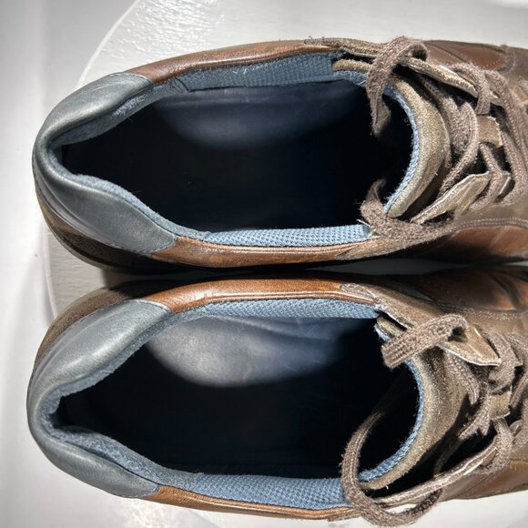 ECCO Mens Shoes Size 12 Suede Leather Sneakers Comfort Casual Brown Blue Lace Up - Picture 10 of 12